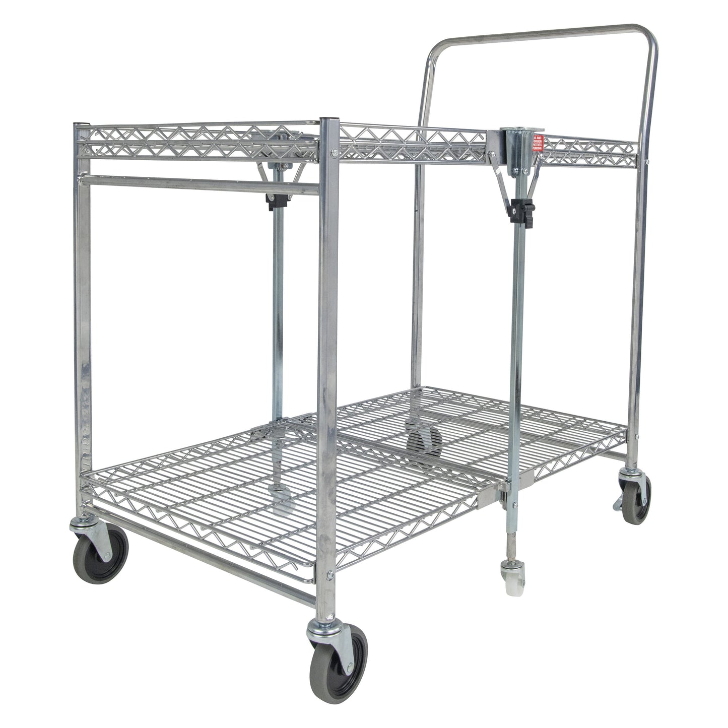 Bostitch Stowaway Folding Cart, Large Chrome, Portable Work Bench with Dual Shelves, 500 lbs Capacity BSAC-LGCR