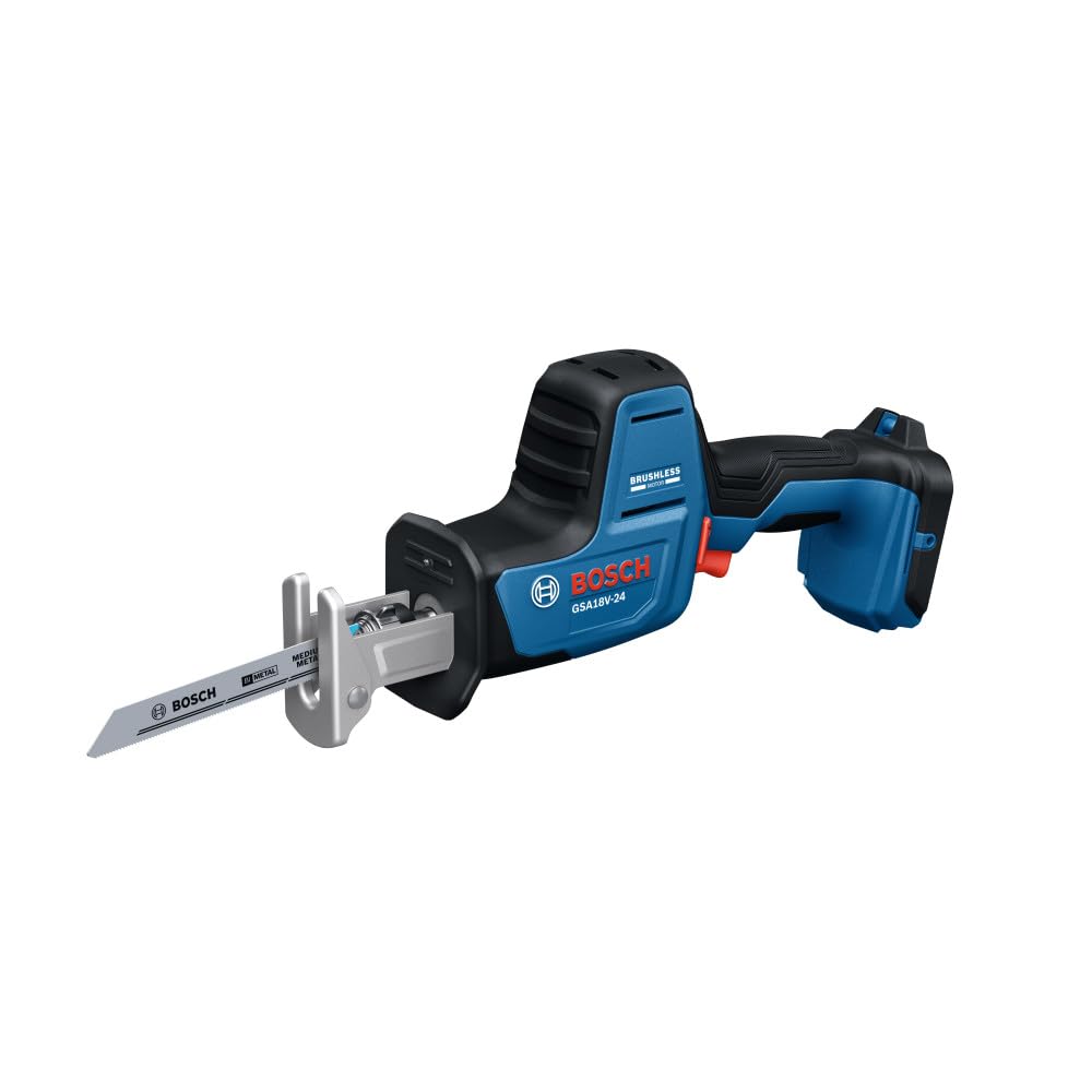 BOSCH GSA18V-24N 18V Compact Reciprocating Saw - Lightweight Design, Tool-Free Blade Change, Variable Speed Control for Efficient Cutting (Bare Tool)