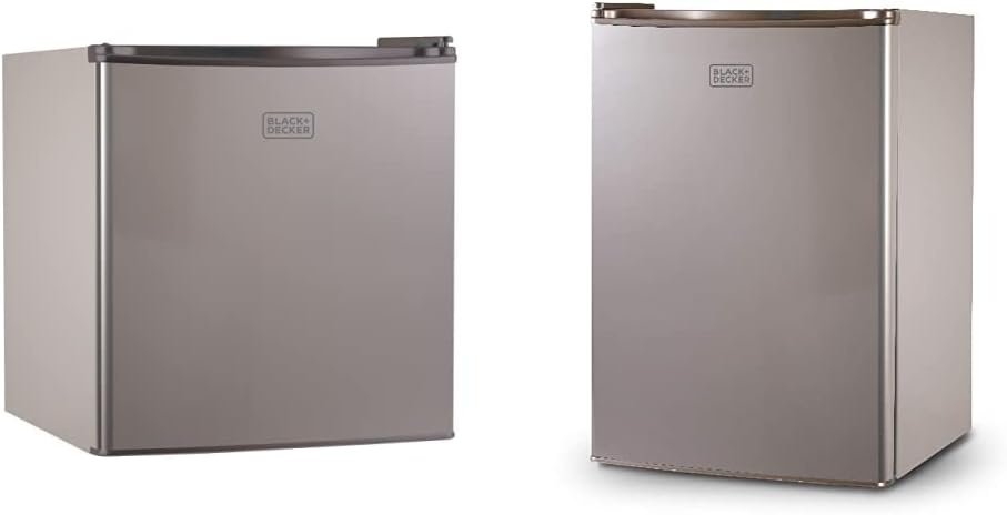 BLACK+DECKER BCRK17V Compact Refrigerator Energy Star Single Door Mini Fridge, 1.7 Cubic Ft., VCM & BCRK17V Compact Refrigerator Energy Star Single Door Mini Fridge with Freezer, 1.7 Cubic Ft., VCM