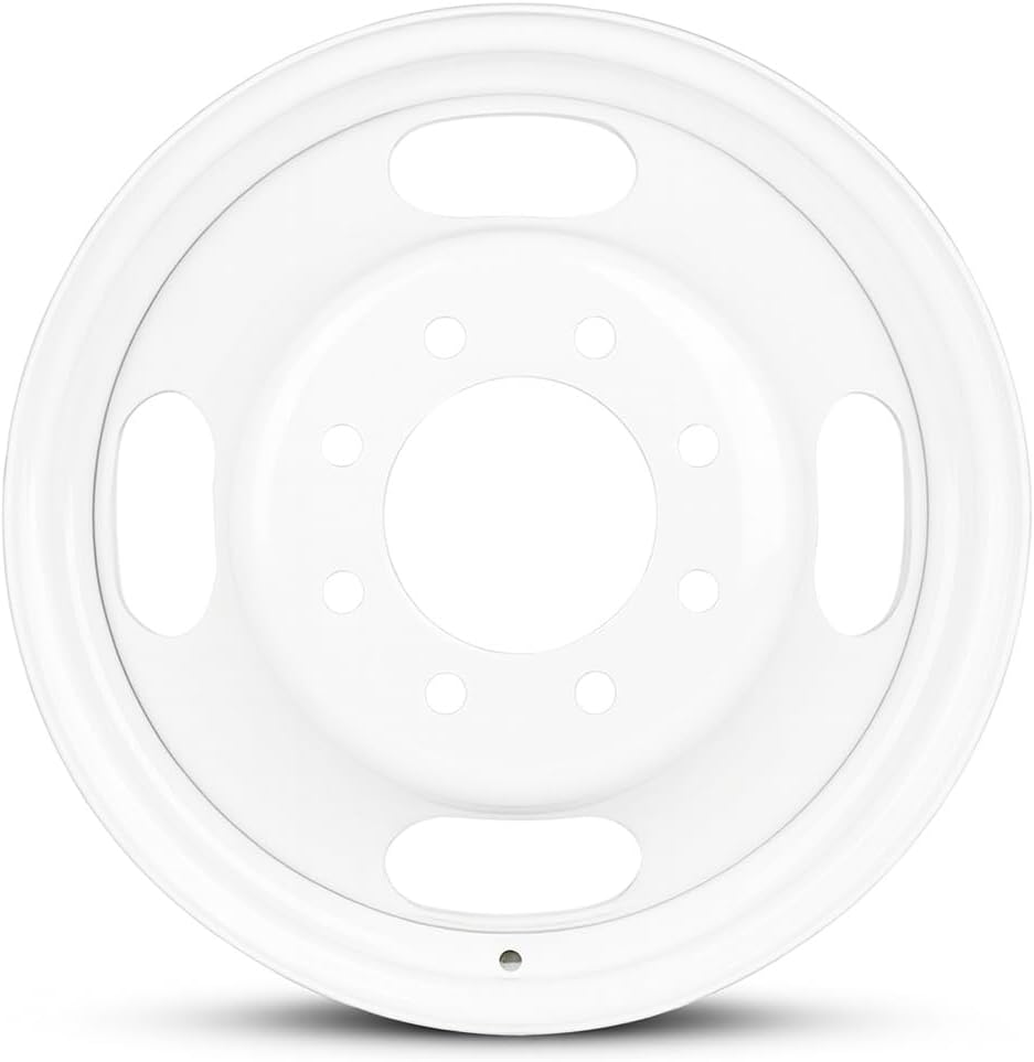 For 2003-2024 GMC Savana 3500 16 Inch Painted White Steel Rim - OEM Direct Replacement - Road Ready Van Wheel