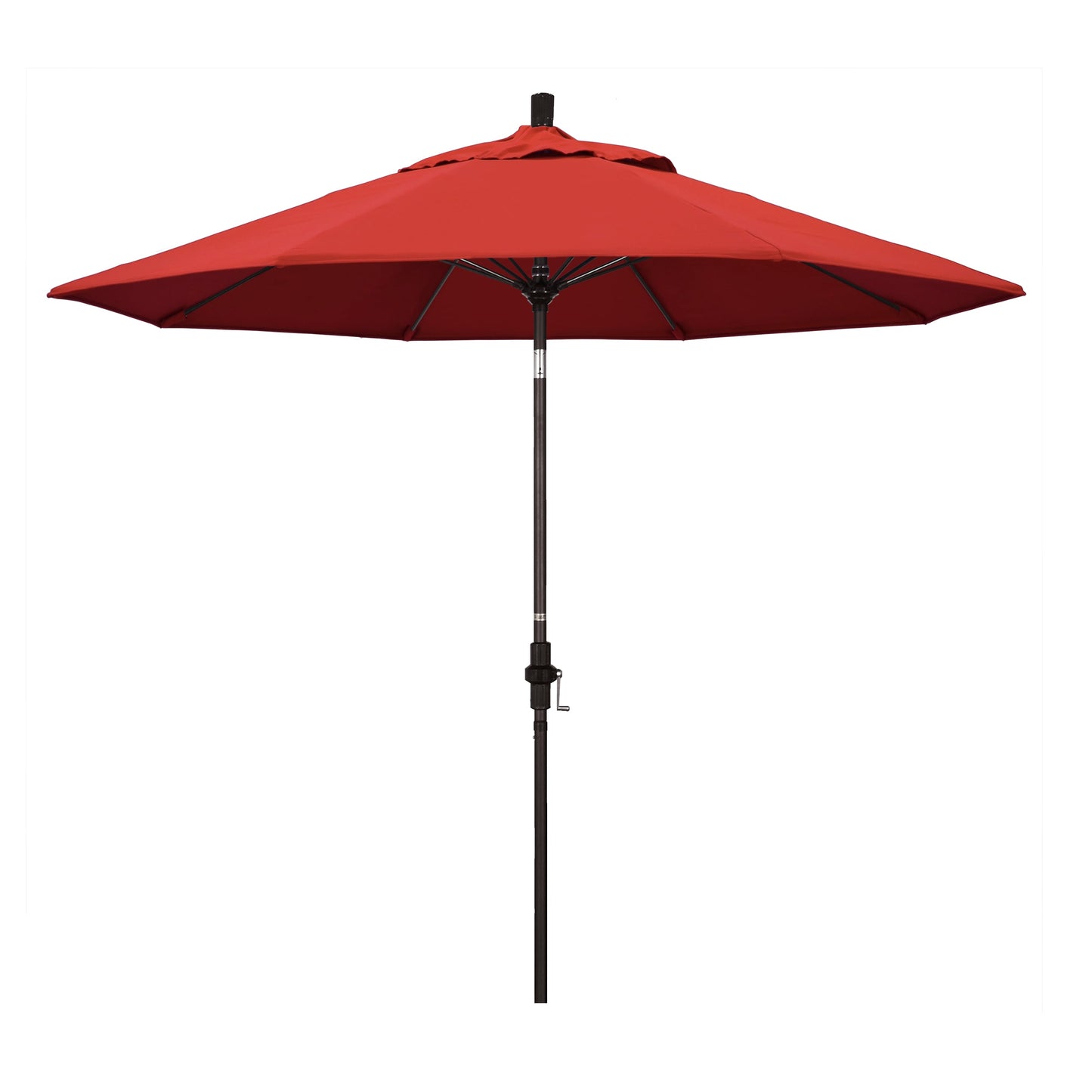 California Umbrella 9-ft Aluminum Red Auto-tilt Market Patio Umbrella