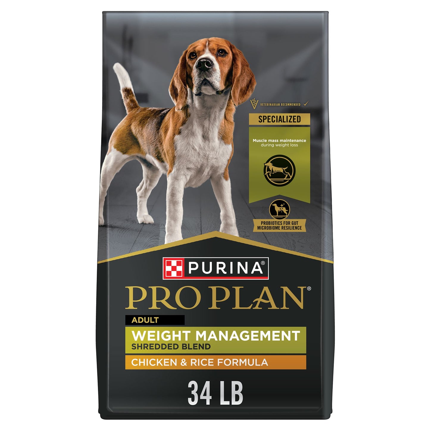 Purina Pro Plan Weight Management Shredded Blend Adult Dry Dog Food - Chicken & Rice 6 Lb