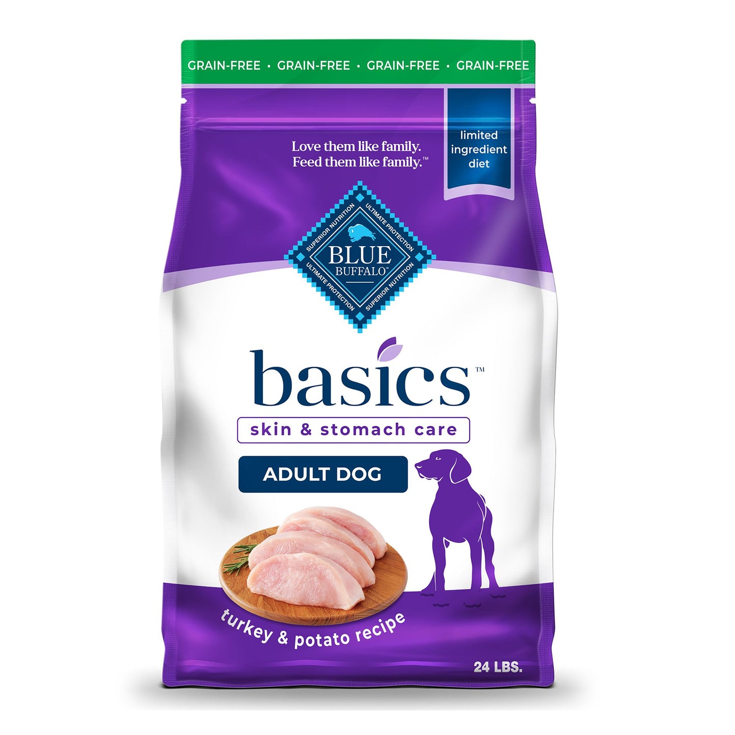 Blue Buffalo® Basics™ Skin & Stomach Care Adult Dog Dry Food - Grain Free, Turkey & Potato 4 Lb