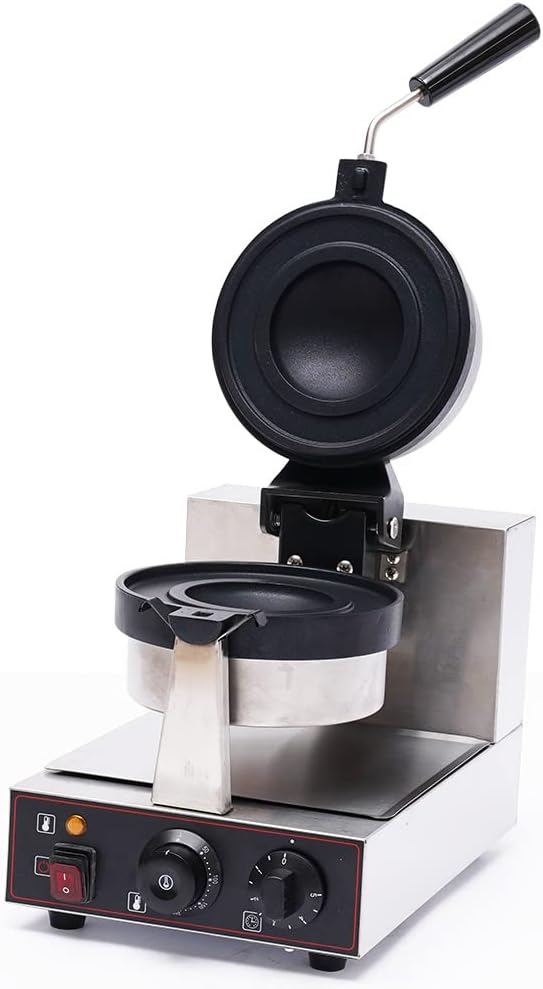 Commercial Round Waffle Maker,Nonstick Hamburger Press Baking Machine,Ice Cream Filling Waffle Maker for Home Restaurant Party Food Stall