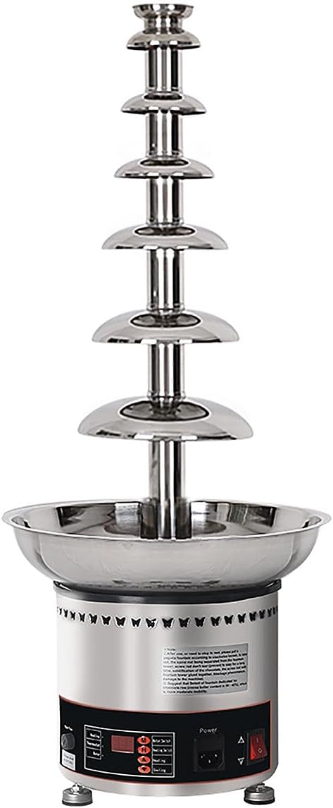 Chocolate Fountain 110V Electric 6-Tiers Digital Chocolate Fountain Melting Machine Heating Fondue Fountain