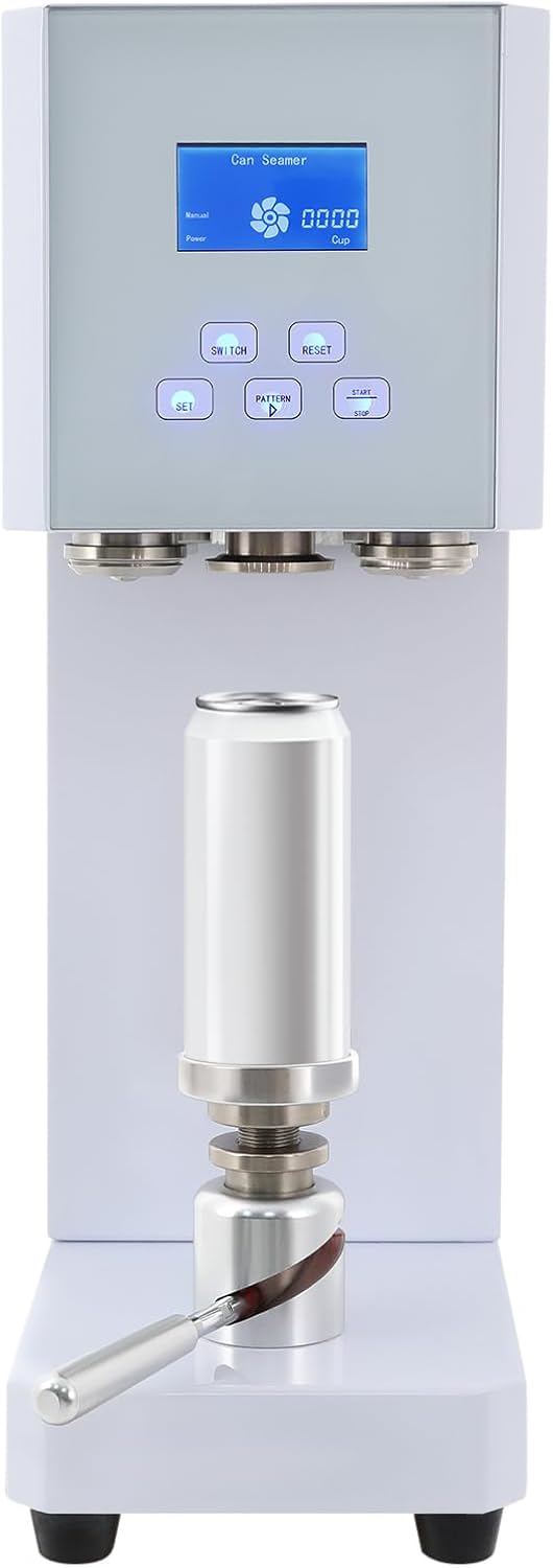 Commercial Can Sealer Machine, 110V 370W Soda Can Sealer Machine w\/LED Screen, 4.53"\/6.69" Sealing Height, 2.17" Sealing Diameter Automatic for Aluminum and Plastic Cans