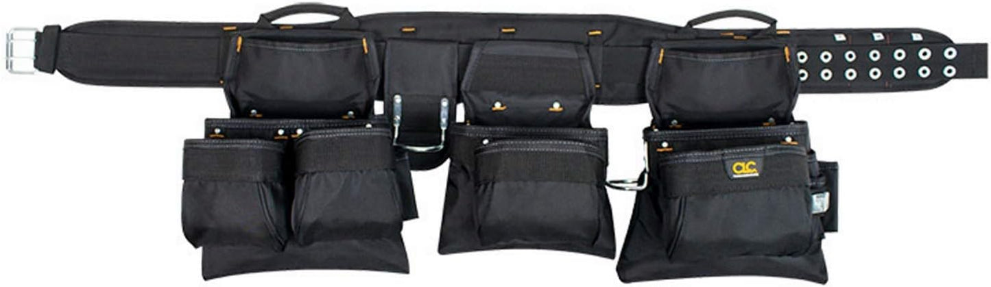 CLC Custom Leathercraft 5605 Professional Carpenters Combo Tool Belt, Black, 18 Pocket