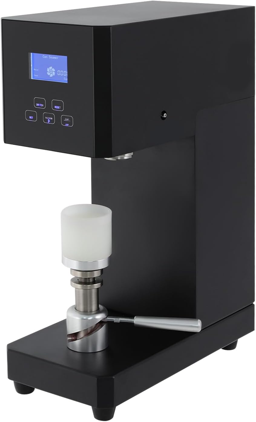 Bokknppo Can Sealing Machine Jar Vacuum Sealer for Canning Jars Soda Can Seamer Machine for Plastic Aluminum Cans Tin cup Sealing Machine Sealing Diameter Milk Tea Drink Bottle Sealer (Black)