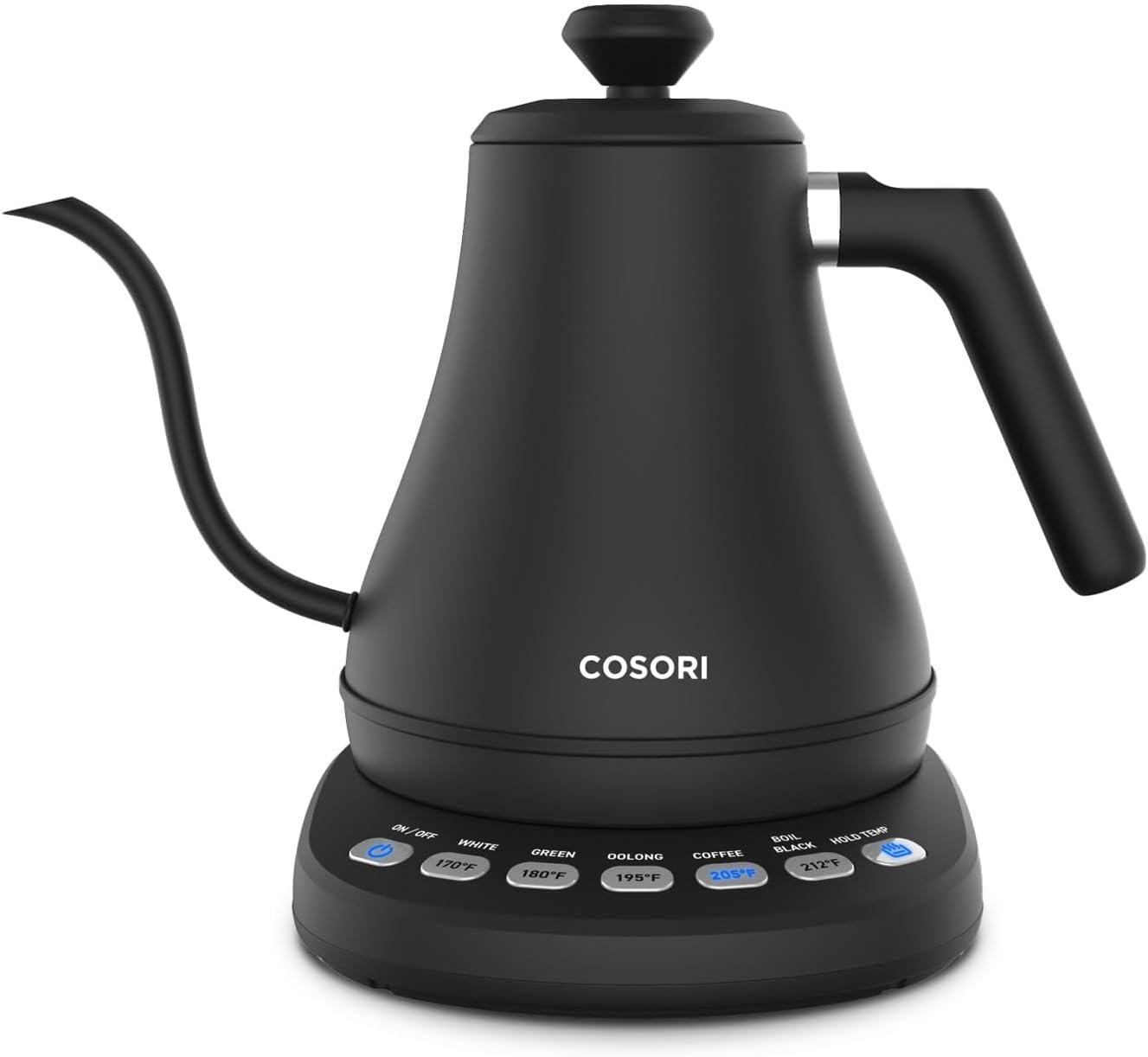 COSORI Electric Gooseneck Kettle with 5 Temperature Control Presets, Pour Over Kettle for Coffee & Tea, Hot Water Boiler, 100% Stainless Steel Inner Lid & Bottom, 1200W\/0.8L