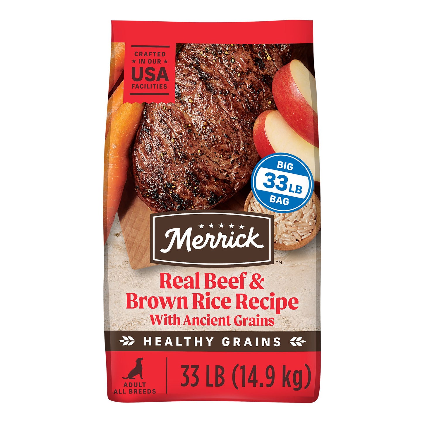 Merrick® Healthy Grains® Adult Dry Dog Food - Beef & Brown Rice with Ancient Grains 4 Lb
