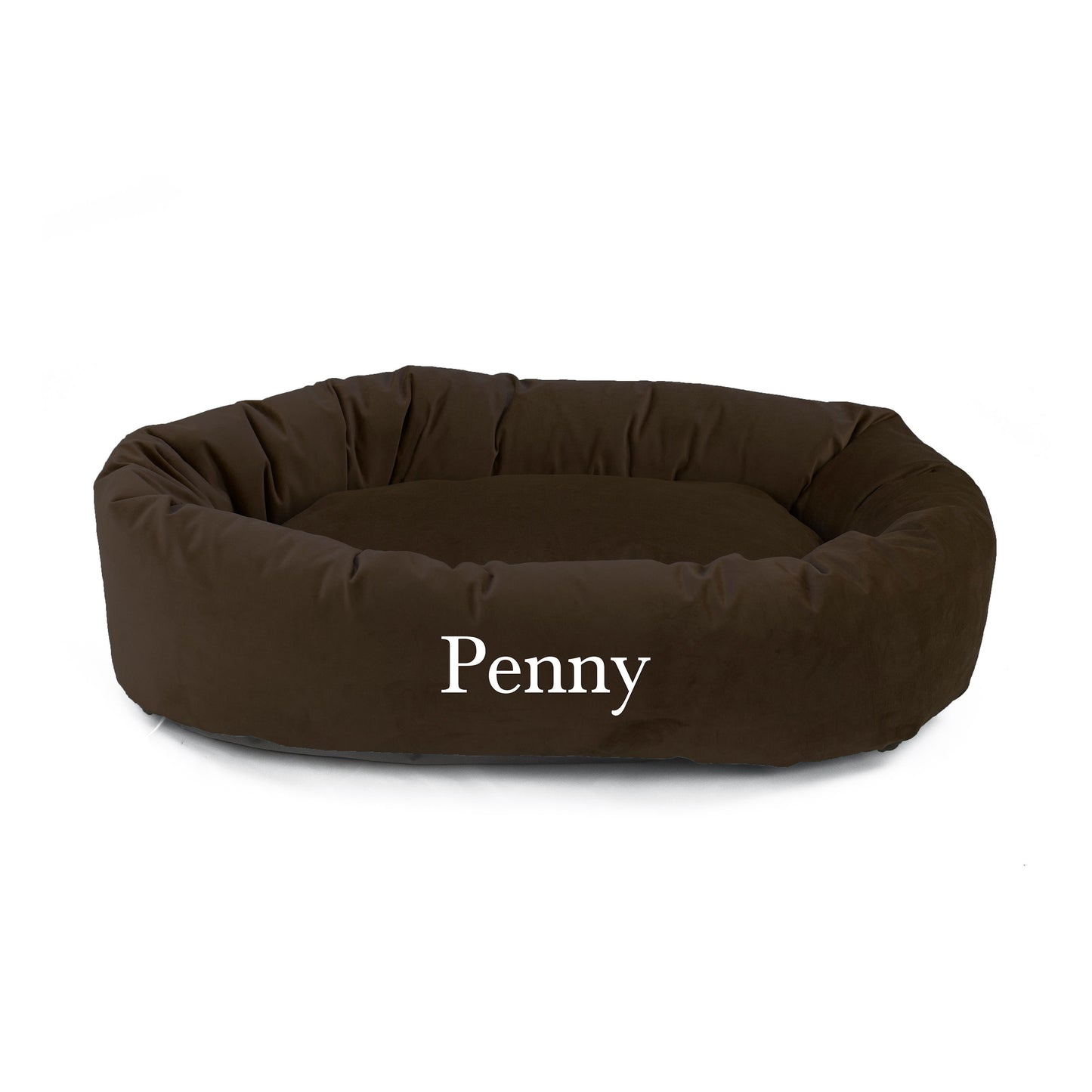 Majestic Pet Personalized Velvet Bagel Cat & Dog Bed 52"L x 36"W x 14"H