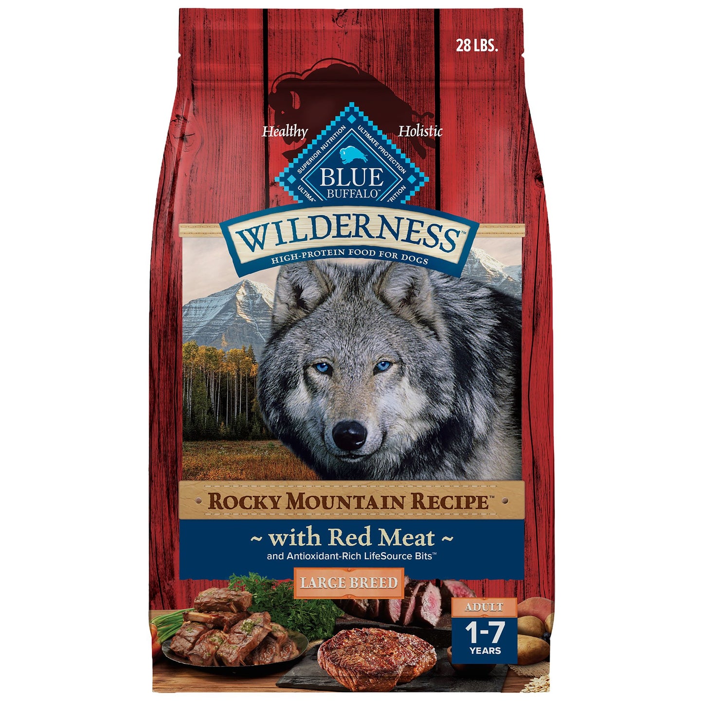 Blue Buffalo Wilderness Rocky Mountain Recipe Large Breed Adult Dry Dog Food - Red Meat