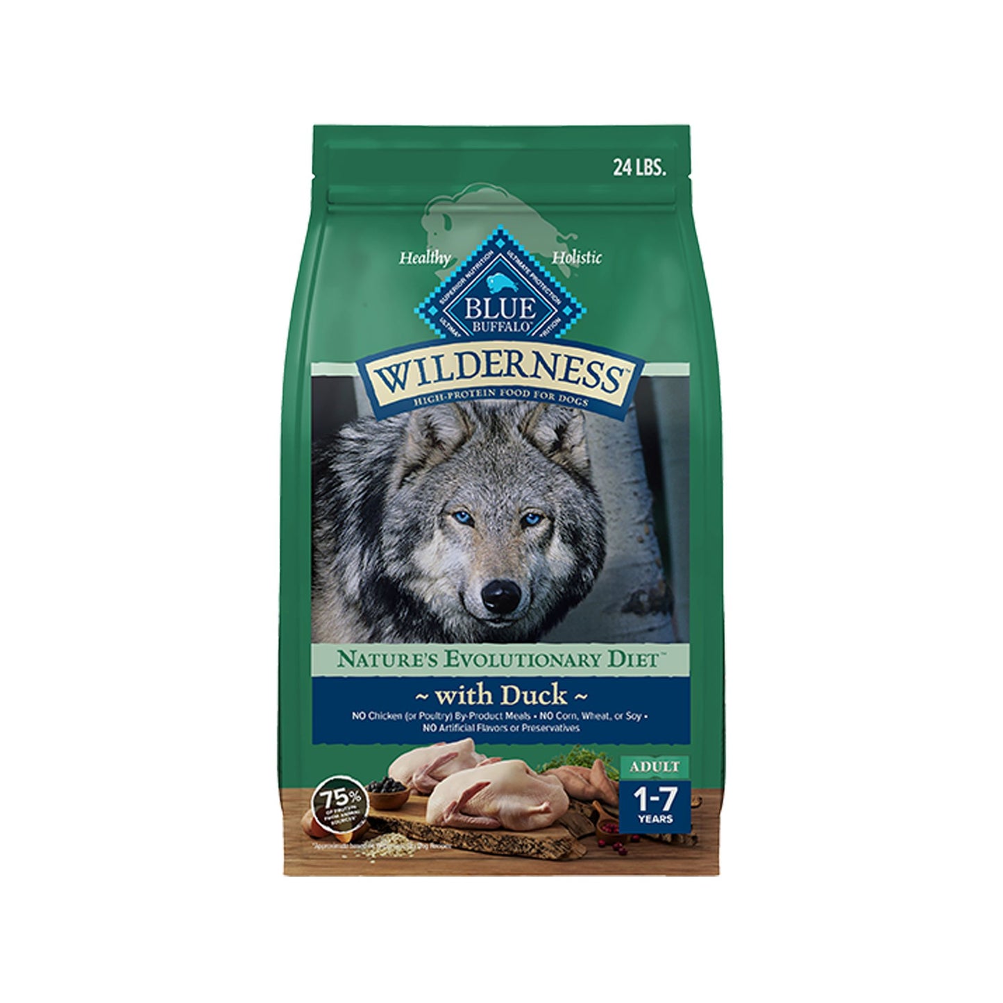 Blue Buffalo Wilderness Nature's Evolutionary Diet Adult Dry Dog Food - Duck 4.5 Lb