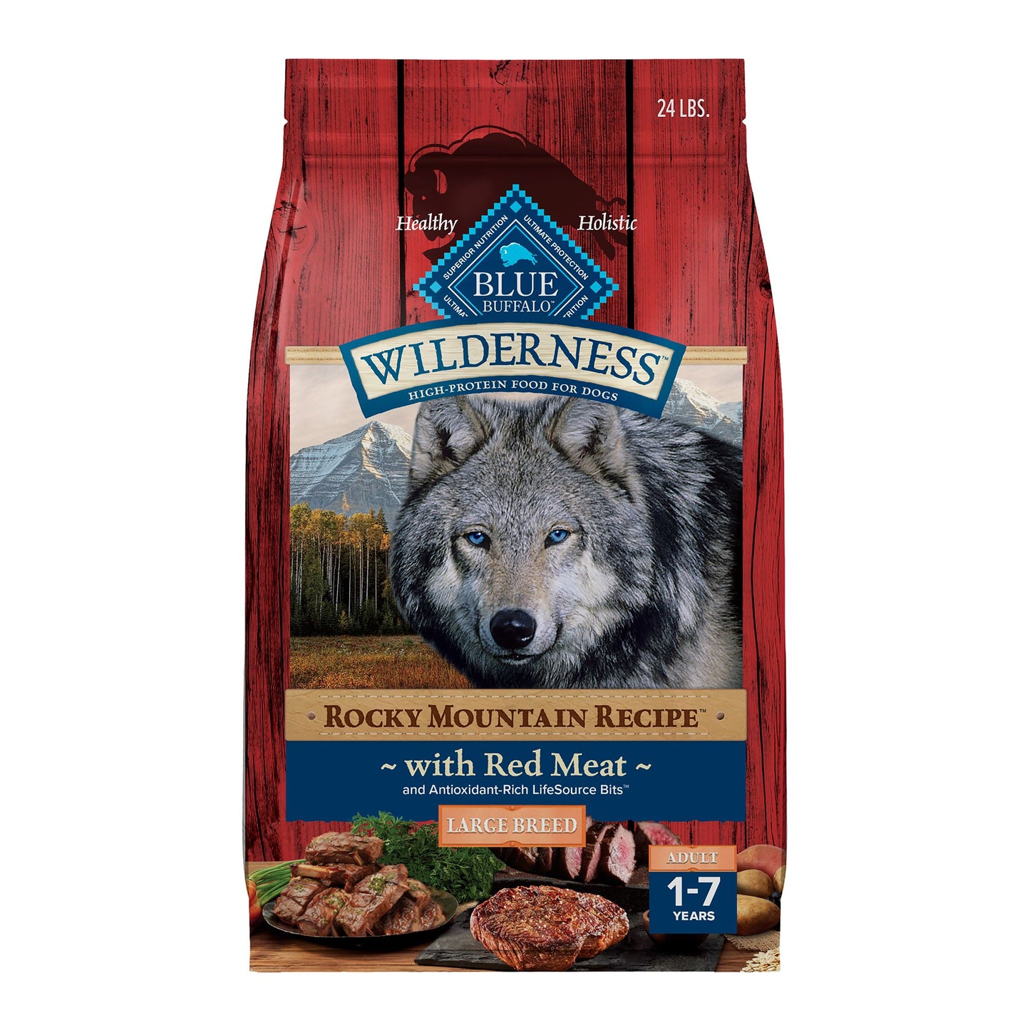 BLUE Wilderness Rocky Mountain Recipe Large Breed Adult Dog Dry Food - Beef