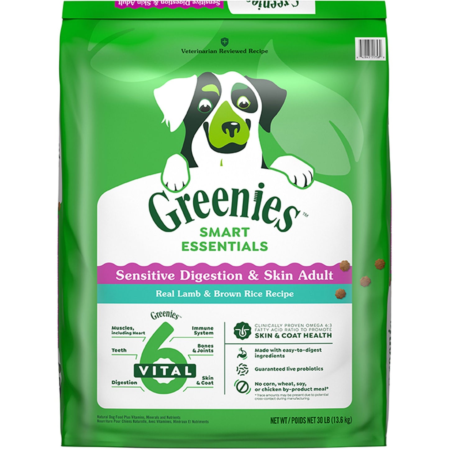 Greenies Smart Essentials Sensitive Digestion & Skin Adult Dry Dog Food - Lamb & Brown Rice, 30 lb