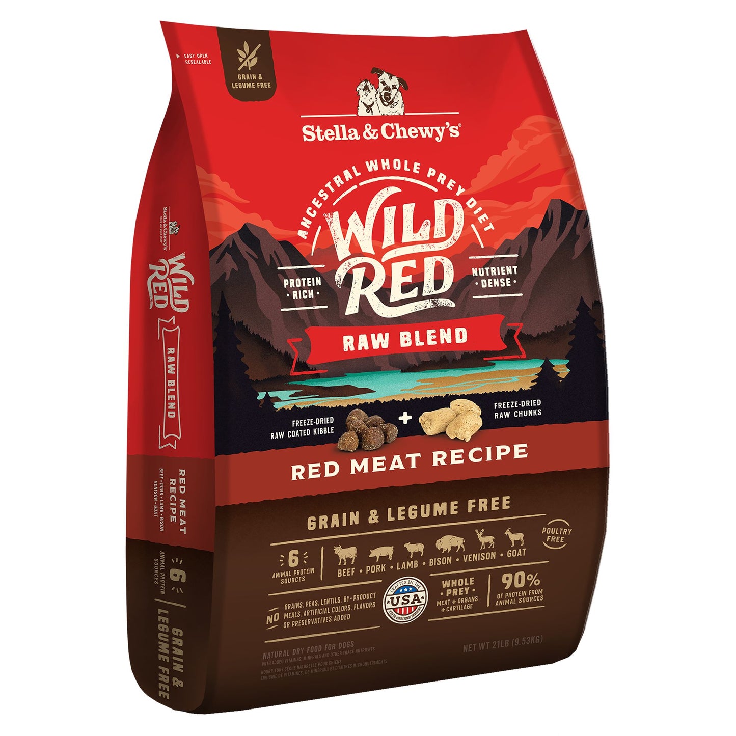 Stella & Chewy's Wild Red Raw Blend All Life Stages Dry Dog Food - Grain & Legume Free, Red Meat 3.5 Lb