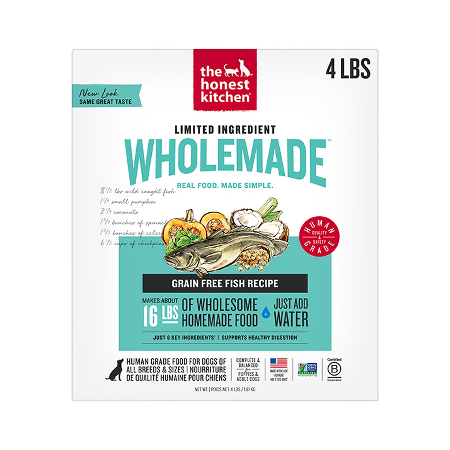 The Honest Kitchen Wholemade Limited Ingredient Grain Free Adult Dehydrated Dog Food - Fish 10 Lb
