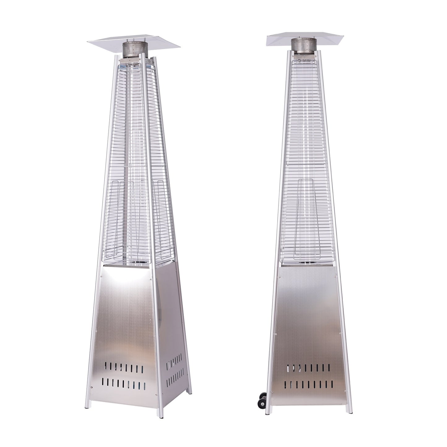 Maocao Hoom 46000 -BTU Silver Steel Floorstanding Liquid propane Patio Heater