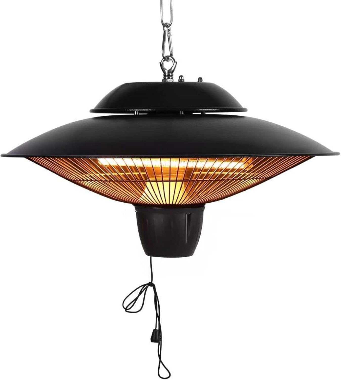 Electric Patio Heater, 1500W Outdoor Ceiling Heaters, Hanging Infrared Heater for Balcony Bedroom,Black