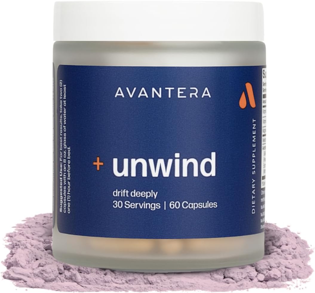 Avantera Premium Nootropic, Unwind | Support Healthy Stress Levels & Immune System, Gut Health & Improve Sleep Efficiency | 30 Day Supply