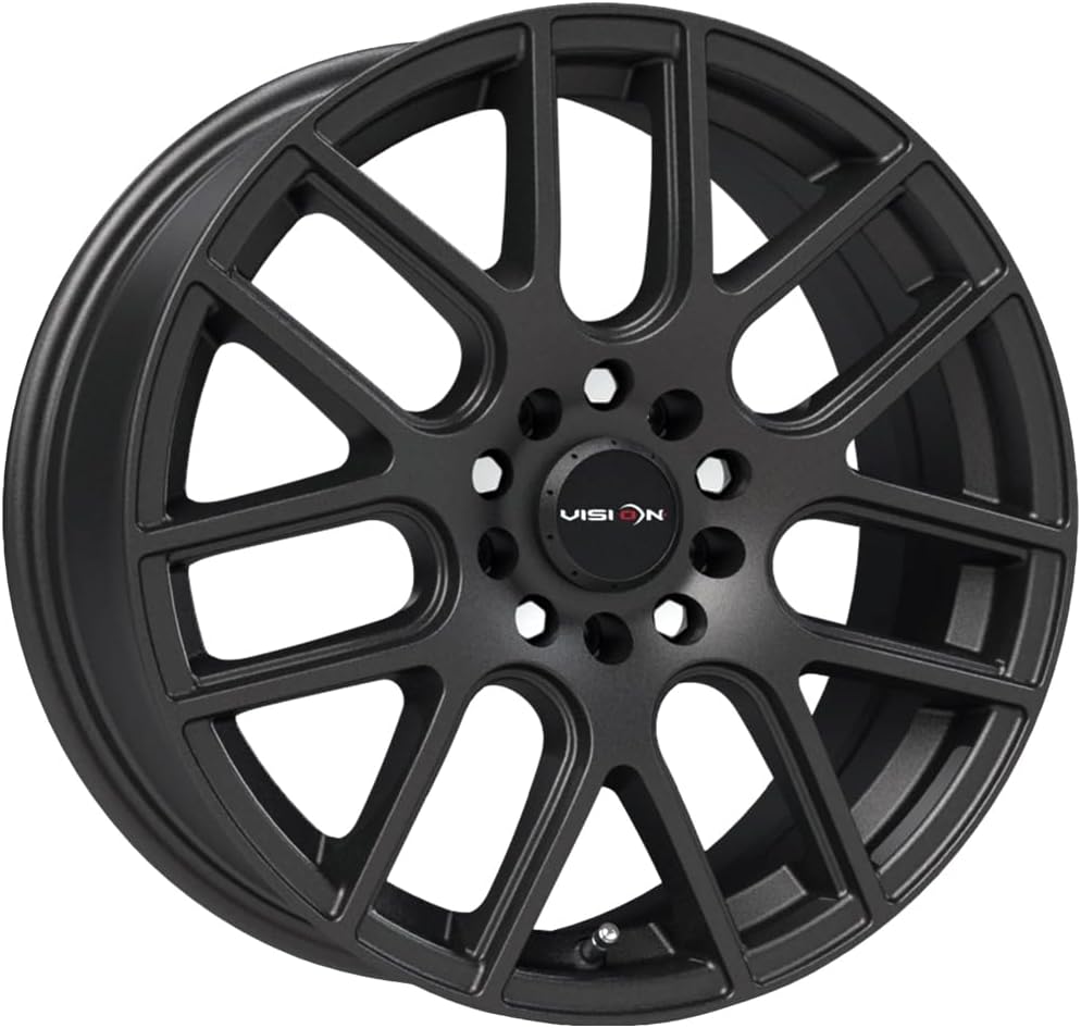 Vision 426 Cross Matte Black Wheel with Painted Finish (14 x 5.5 inches /4 x 100 mm, 38 mm Offset)