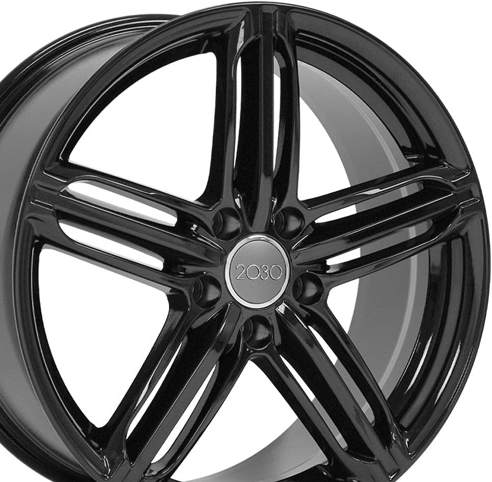OE Wheels AU12 18 Inch Rim Fits RS6 Style 5x112 18x8 Gloss Black - Hollander 58840 (1)