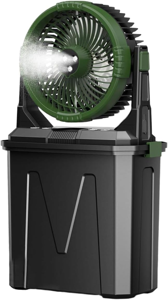 ANGESHA 20000mAh Rechargeable Misting Fan with 3 Hole Air Cooling for Outdoor Camping and Air Circulation