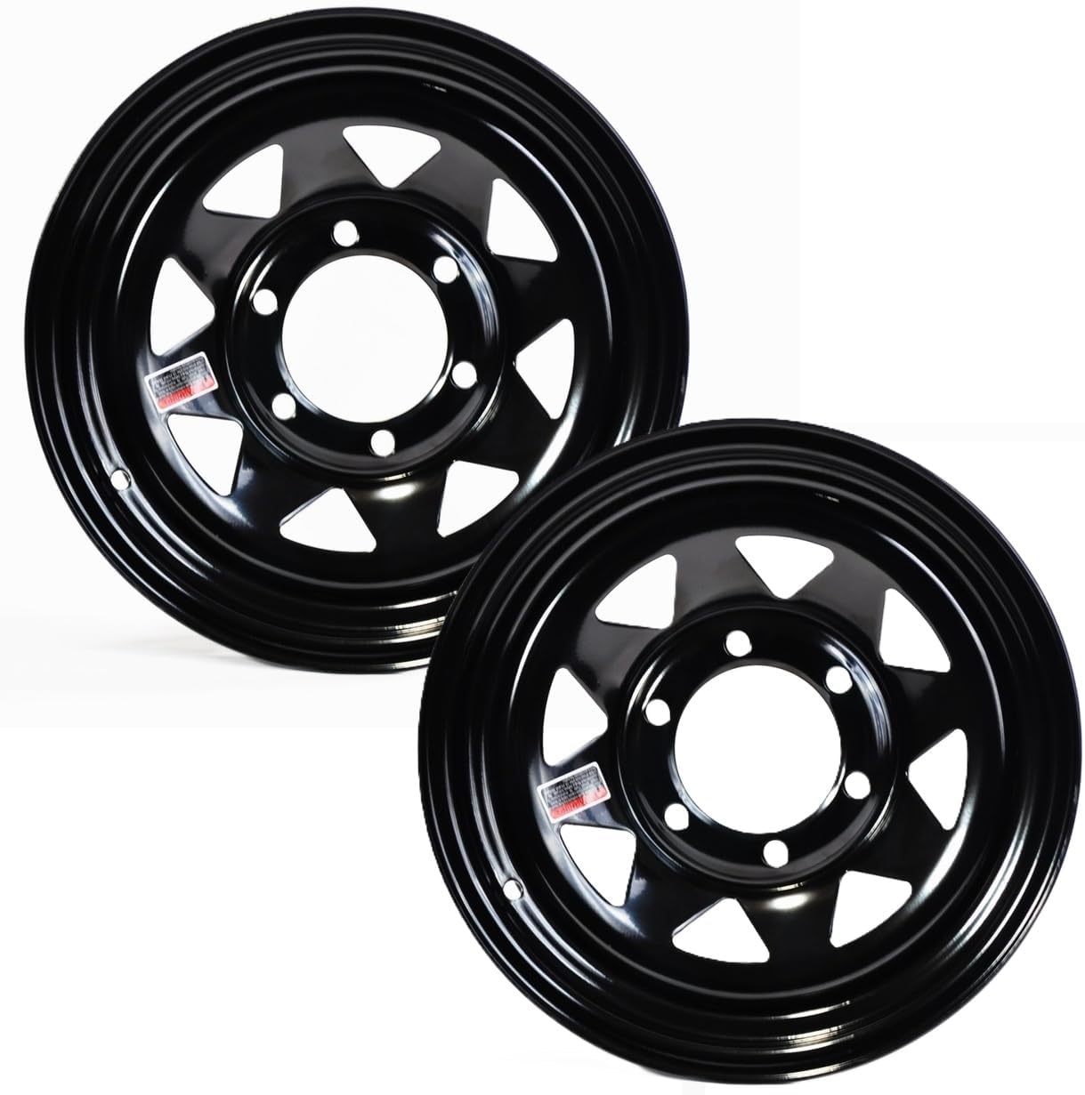 eCustomrim 2-Pack Trailer Rim Wheel 15X6 6 Lug Black Spoke