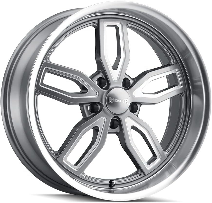 Ridler Grey W/Milled Spokes & Diamond Lip 18X8 5-127 0Mm 78.3Mm Wheel (8 x 20. inches /5 x 18 inches, 0 inches Offset)