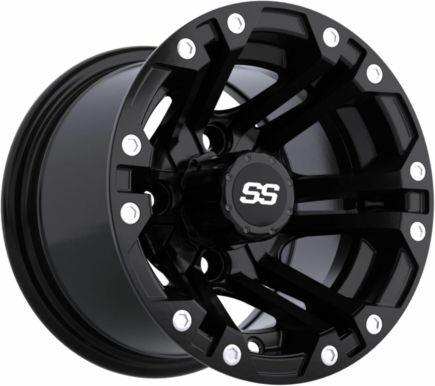 GTW Specter - 12 inch Aluminum Golf Cart Wheel 12x7 | Matte Black | 4 Bolt Pattern | 3:4 Offset | Universal