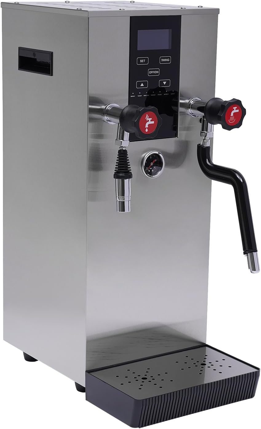110V 2500W Commercial Milk Frother,Automatic Steam Boiling Water Machine with LED Display,12L Boiling Water Frothing Machine Milk Foam Maker for Espresso Coffee