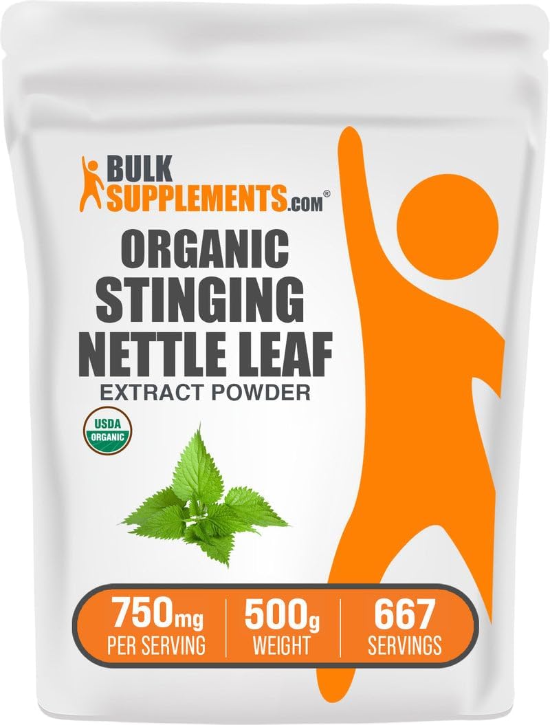 BulkSupplements.com Organic Stinging Nettle Extract - from Stinging Nettle Leaf, Nettle Supplement - Vegan & Gluten Free, 750mg per Serving, 500g (1.1 lbs) (Pack of 1)