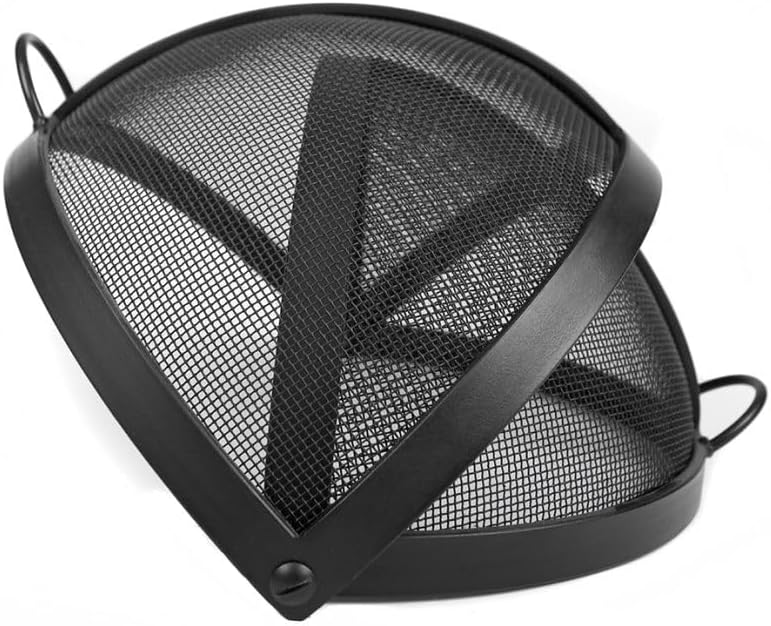 FIRE Pit Safety Screen- Pivot Model Round Fire Pit Screen 30\u2033- 48\u2033 Black