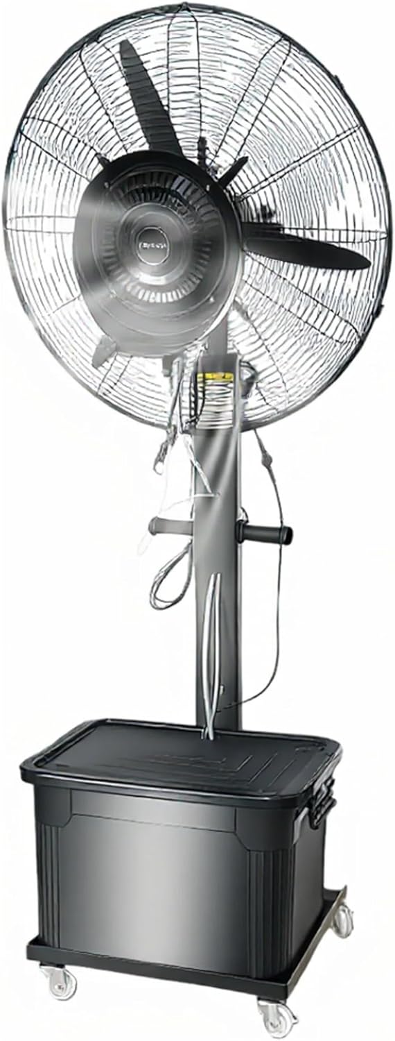 Eagleize 90° Oscillating Misting Fan with 11 Gallon Tank Outdoor Fan Industrial Fans 26\/30 Inch Black Pedestal Fans for Patios Outdoor Cooling Misters(380W\/30in)
