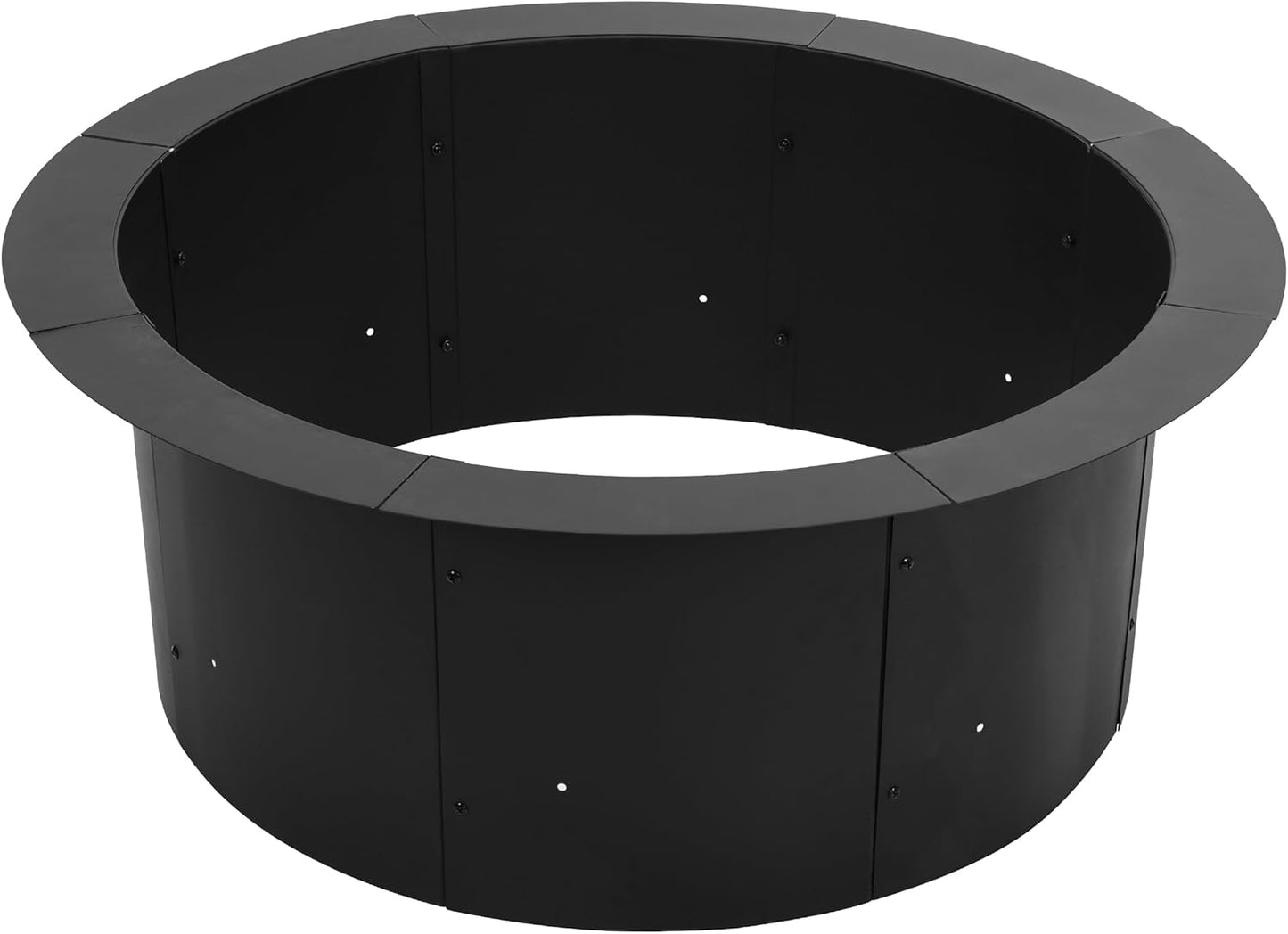 Aoodor 36 Inch Metal Fire Pit Ring; Large Portable Outdoor Firepit for Backyard, Camping, Patio, Bonfire Wood Burning