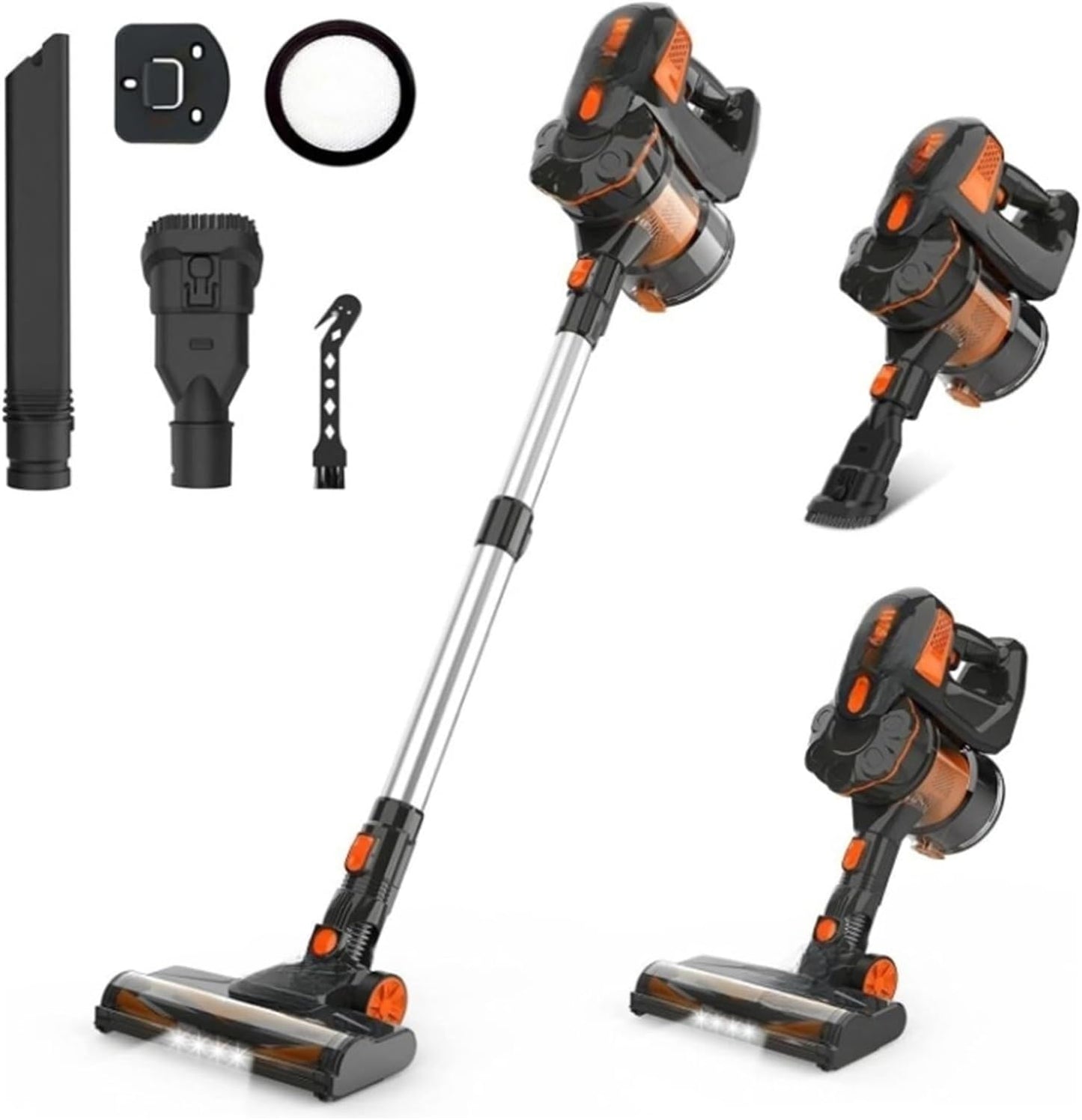 Compatible With INSE V770 20KPa Stick Cordless Vacuum Cleaner Up To 45min Runtime 6-in-1 Cordless Design Handheld Vacuum Cleaners Home Appliance(V770 Orange)
