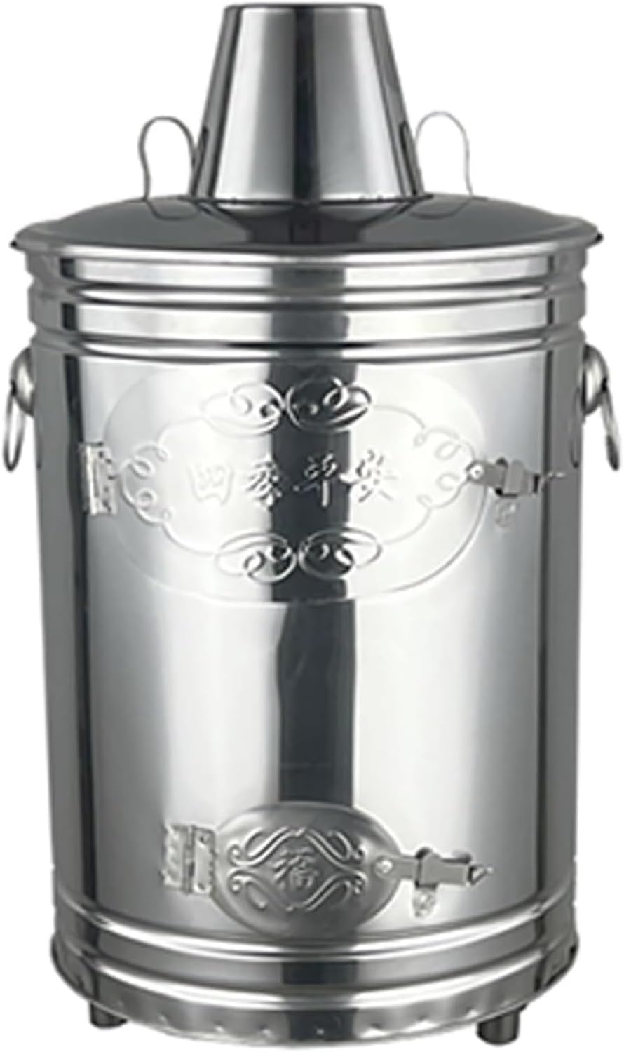 Smokeless Burn Barrel,Burn Barrel, Incineration Barrel,Burn Barrels for Outside for Burning Trash,Living Room Outdoor Park Yard(Silver,Large)