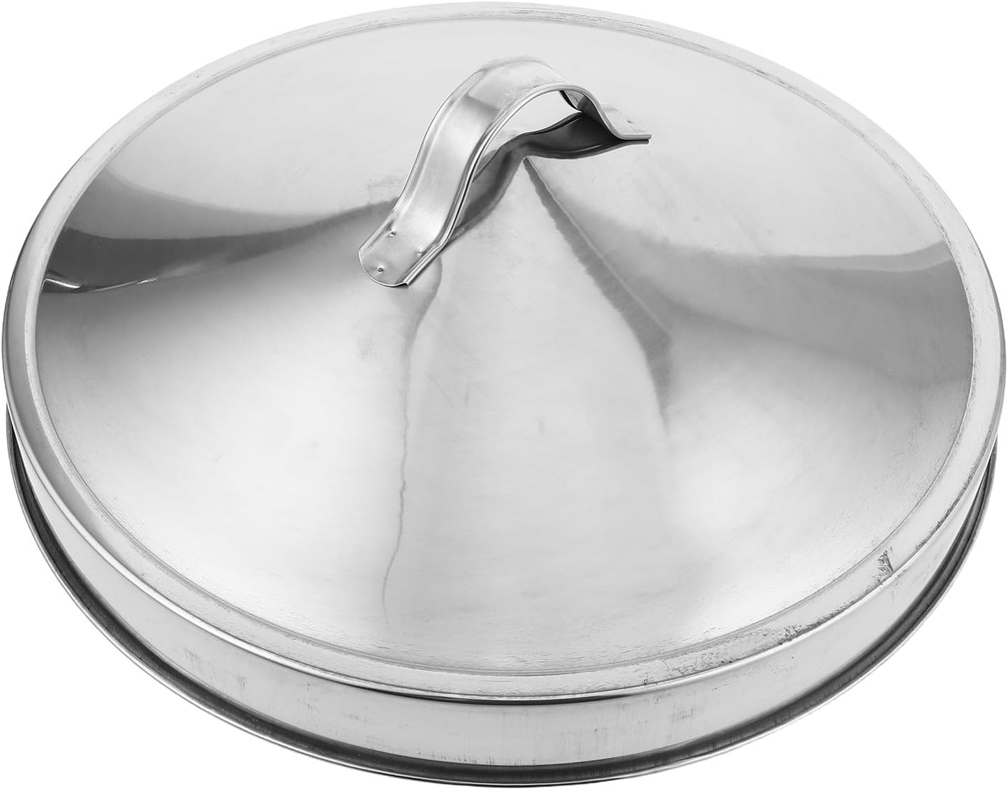 Hemoton Stainless Steel Fire Pit Cover - Round Fire Pit Lid for Outdoor - Spark Shield Snuffer Tool for Wood Burning and Camping Stove Accessory 40cm