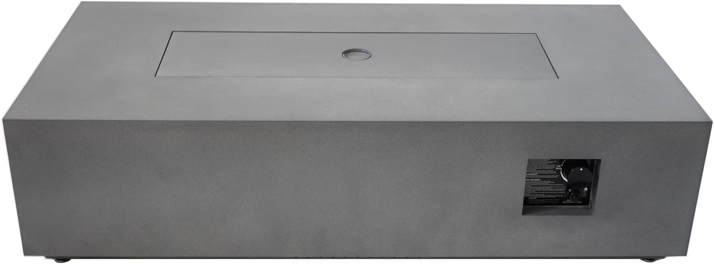 52" Propane Steel Fire Pit Table with Lid, 50000 BTU Gas Fire Pit for Outside Patio and Garden, with Lava Rock & Waterproof Cover, Grey