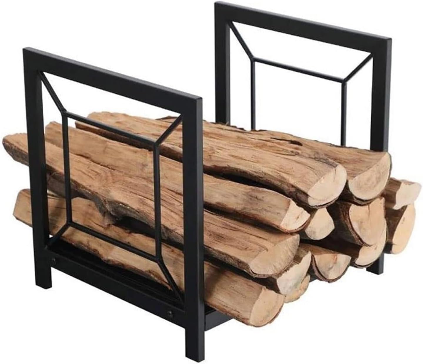 Store Firewood Rack Outdoor & Indoor – Heavy Duty Metal Log Holder Stacker For Fireplace, Yard, Lumber