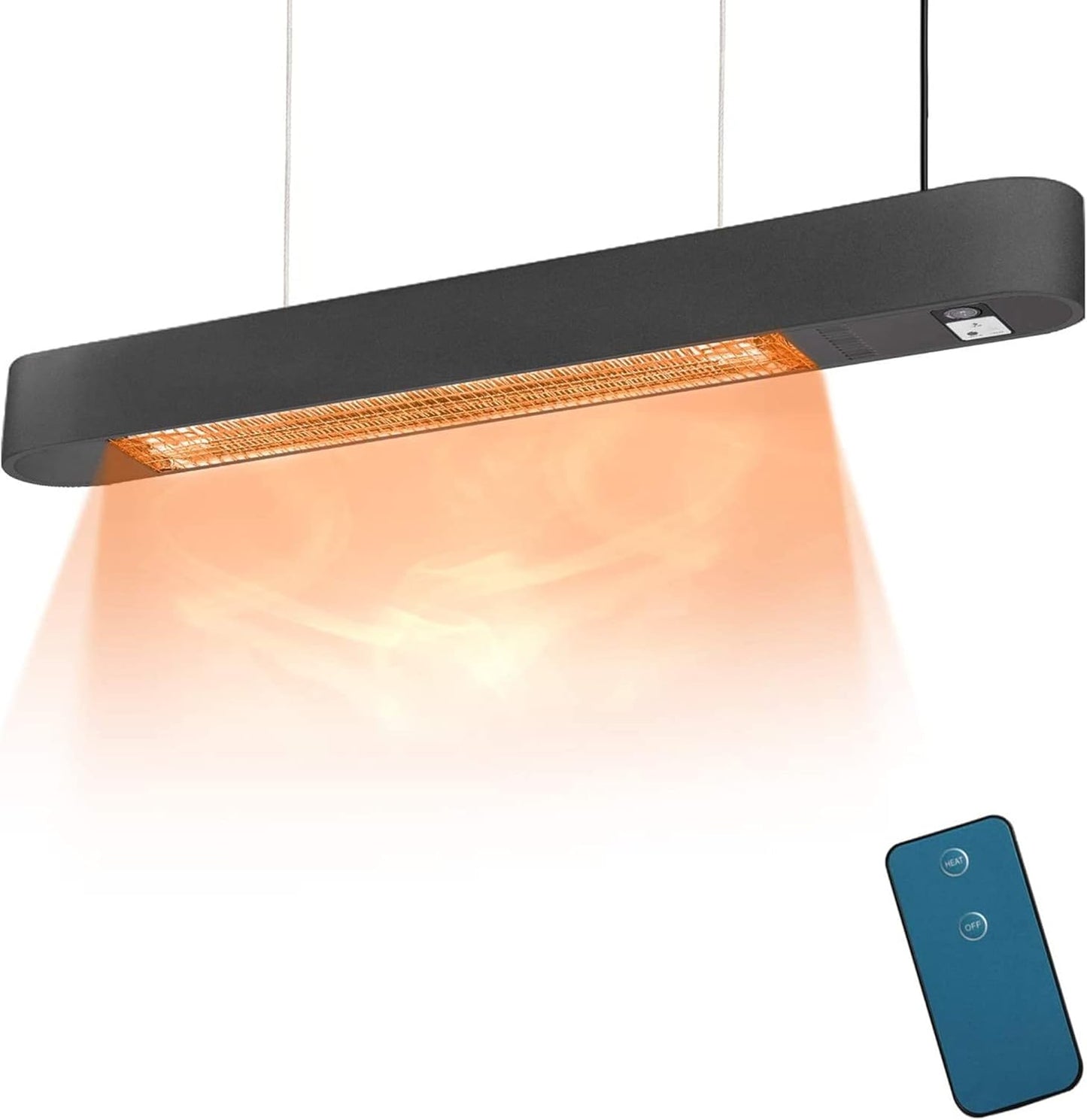 Electric Patio Heater, Outdoor Ceiling Mounted Heater, 1500W Instant Warm, IP65 Waterproof Infrared Heater, for Gazebo, Umbrella, Parasol,Black