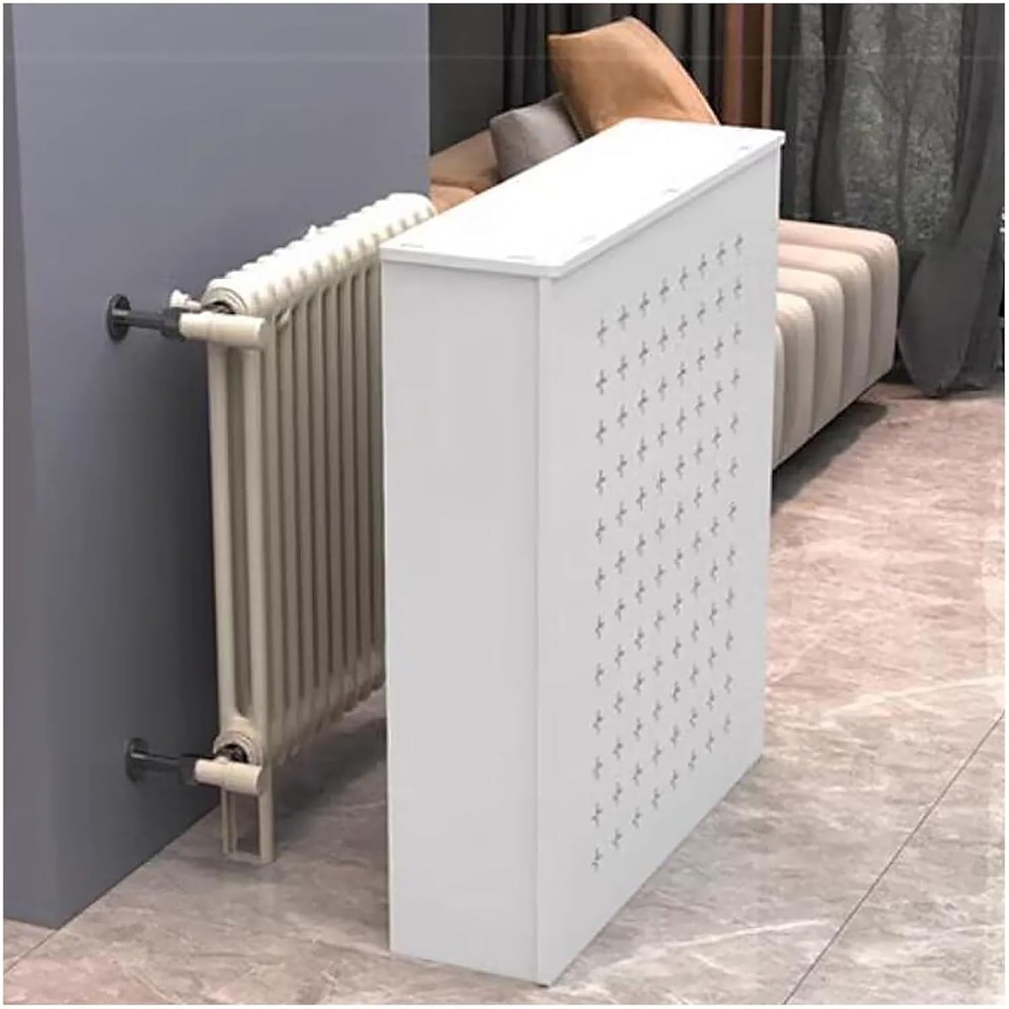 Radiator cover with ventilation slats, Against The Wall Radiator Cover Cabinet Shelf Sheltering Decorative for Home\/Apartment\/Office(30x22x8in\/76.2x56x20.8cm)
