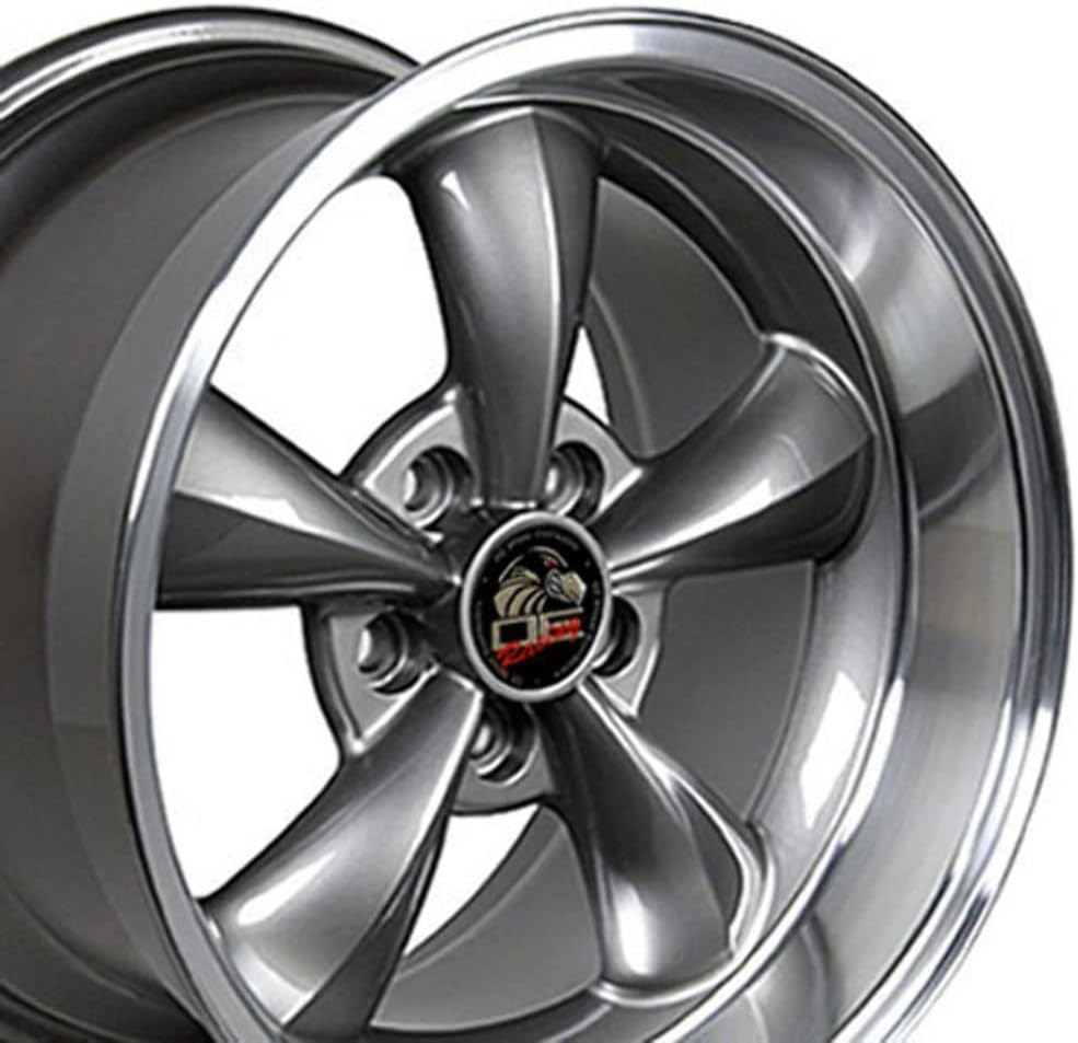 OE Wheels FR01 17 Inch Rim Fits Mustang Bullitt Style 5x114.3 17x10.5 Gloss Anthracite Machined Lip - Hollander 3448 (1)