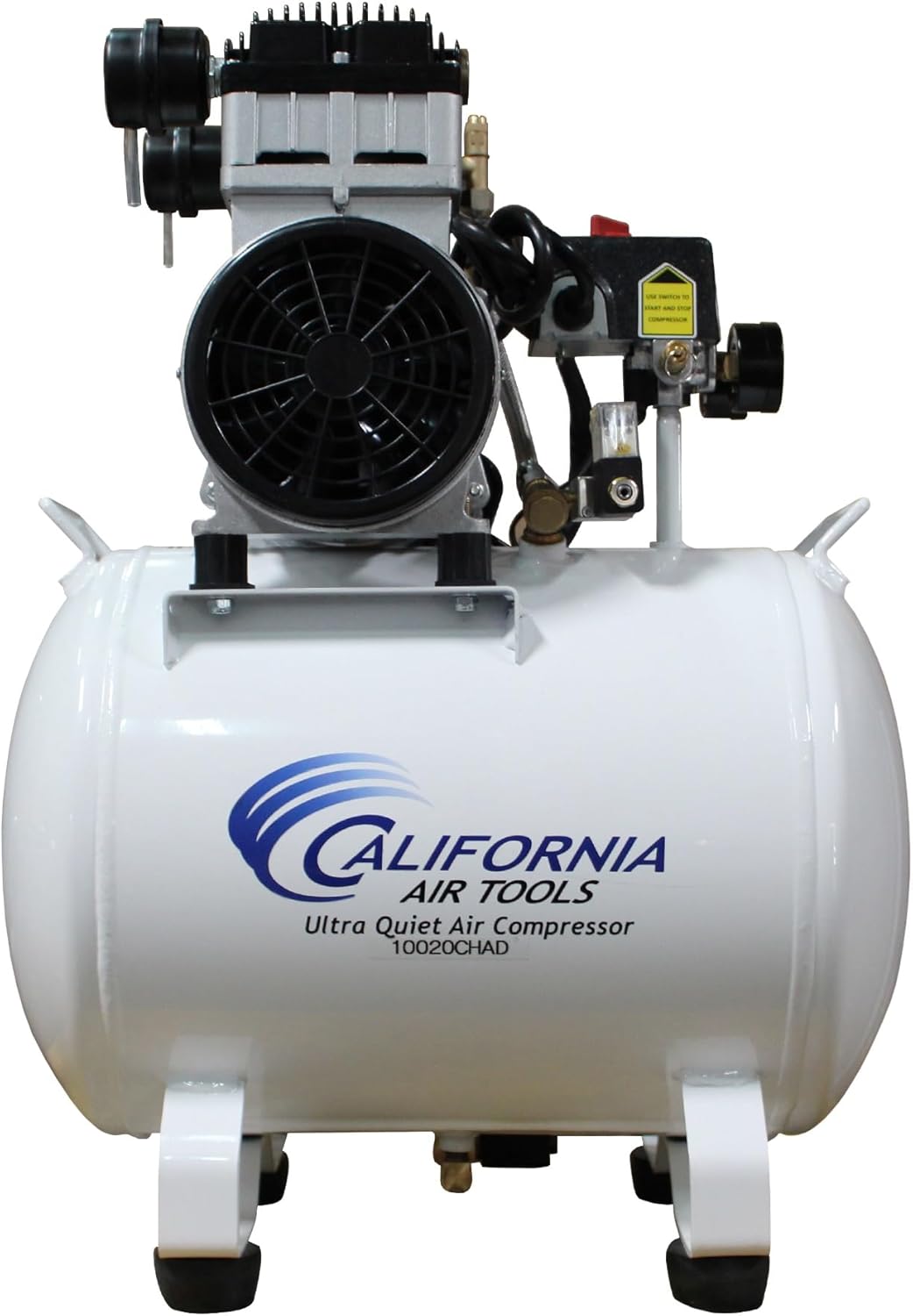 California Air Tools 10020CHAD 2.0 HP Ultra Quiet, Oil-Free Air Compressor, 10 Gallon Tank Capacity, 70 dB Noise Level, Electric, Portable, with Automatic Drain Valve