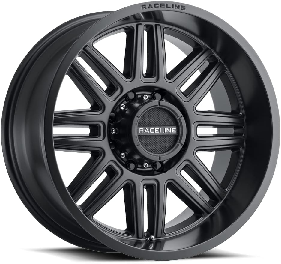 Raceline Wheels 948B SPLIT Wheel Satin Black 20X10"6X135 Bolt Pattern -19mm Offset\/(4.75"B\/S) Split Spoke Aluminum Passenger Car Wheels, Full Size Replacement Black Car Rims