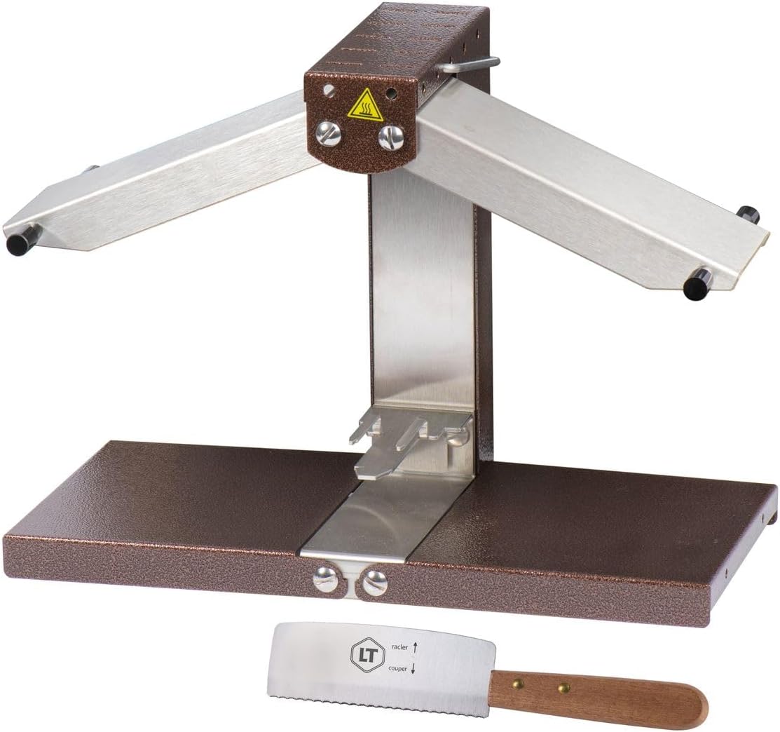 BRON COUCKE - Commercial Raclette Cheese Melter "Brézière"- Traditional French Raclette For Quarter Wheel \u2013 4-Person - Adjustable Heating Rods - Foldable - Safety Switch - 110V