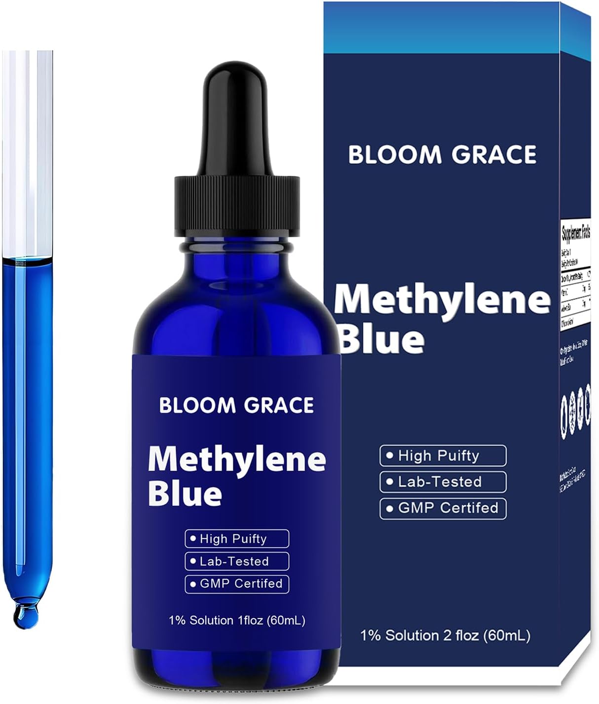 Bloom Grace Methylene Blue, Methylene Blue 1% Formula, 1 Fl Oz