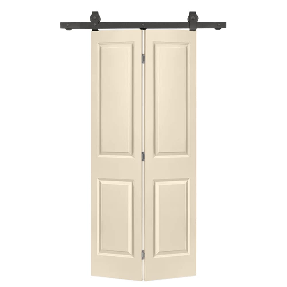 CALHOME 36-in x 80-in Beige MDF Hollow core Single Barn Door (Hardware Included)