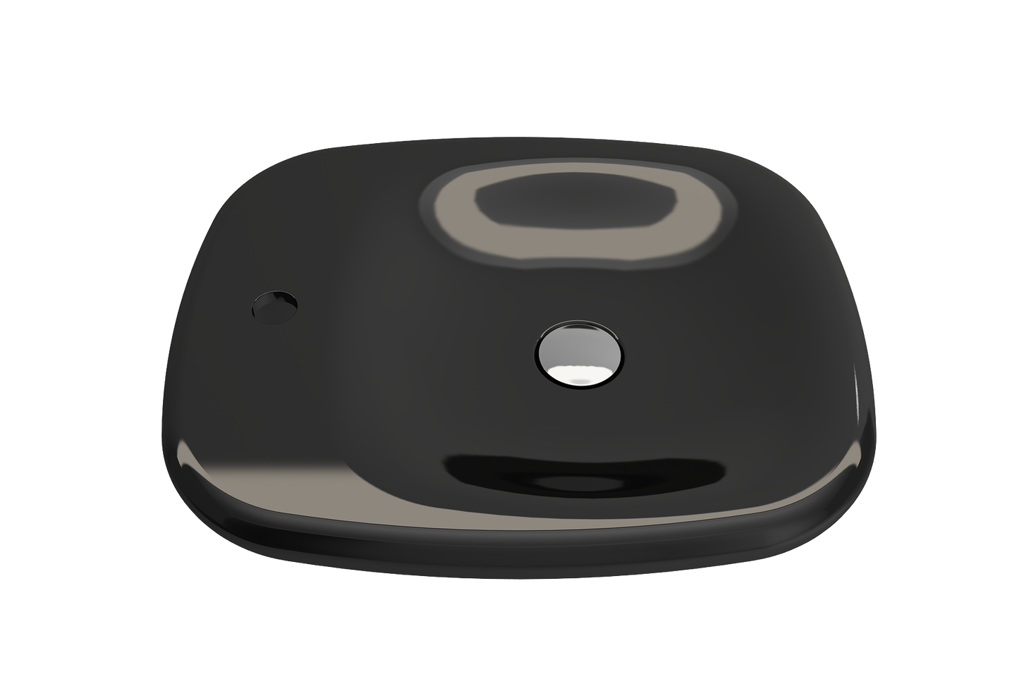 BOCCHI Fire clay Vessel Rectangular Modern Black Bathroom Sink ( 21.75-Inches x 17.75-Inches )