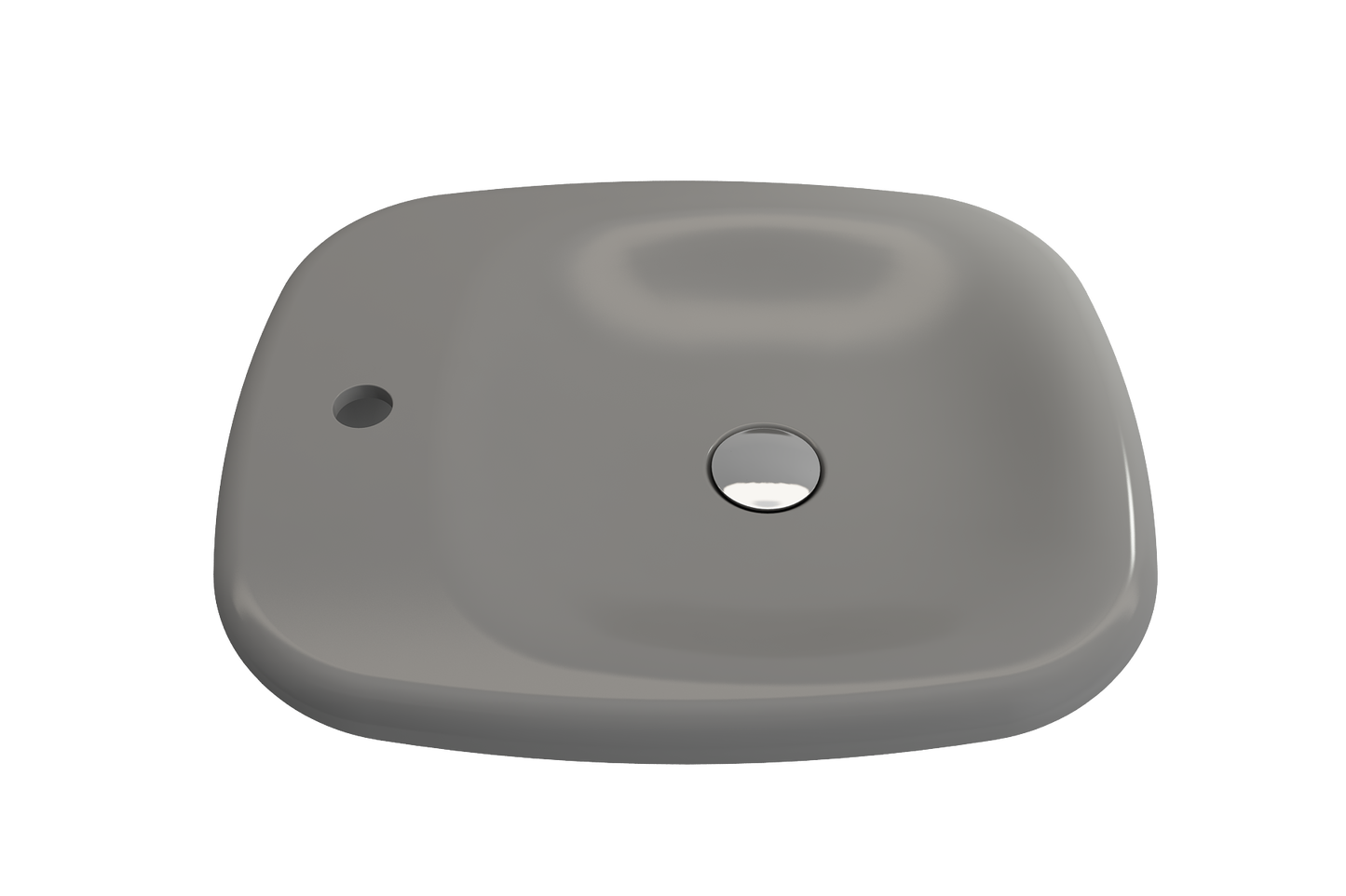 BOCCHI Fire clay Vessel Rectangular Modern Matte Gray Bathroom Sink ( 21.75-Inches x 17.75-Inches )